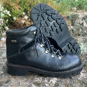 SOREL Vintage Leather Hiking Trail Lace-Up Ankle Boots Black Sz 7